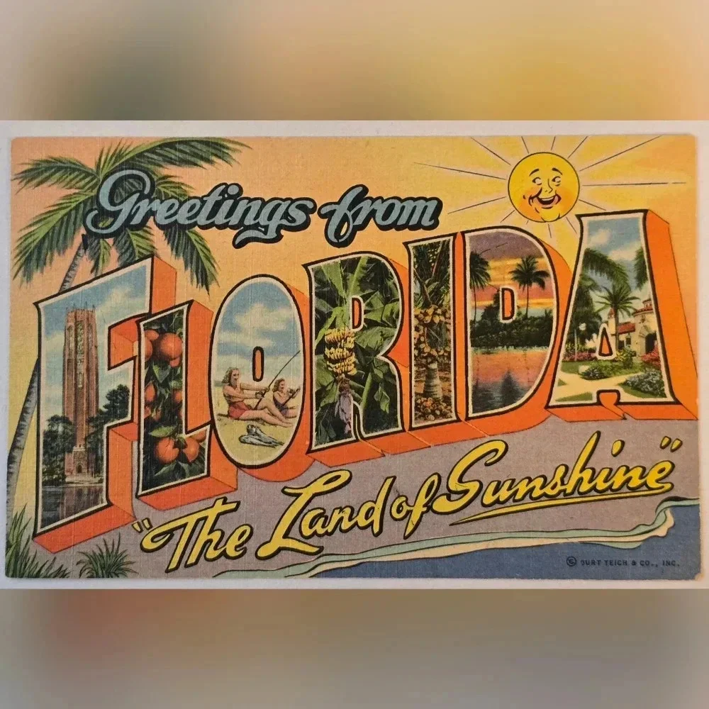 Lot of 3 Fabulous Vintage FLORIDA Postcards